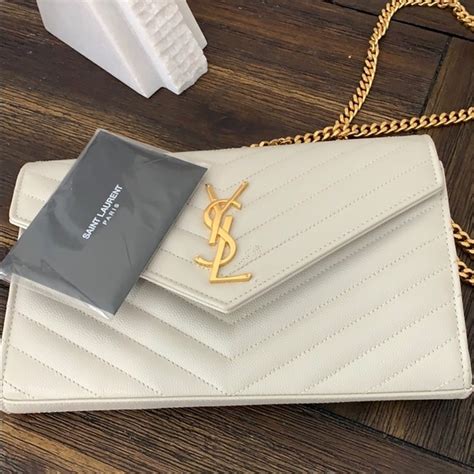 ysl white handbag|ysl white clutch.